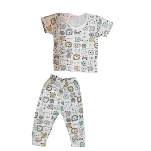 ست تی شرت و شلوار نوزادی مدل حیوانات 01