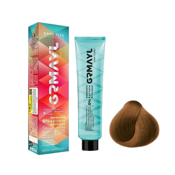 رنگ مو گرمایل شماره 8.5 حجم 120 میلی لیتر رنگ بلوند طلایی عسلی روشن