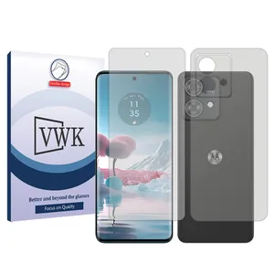 VWK Tough model transparent screen protector suitable for Motorola Edge 40 Neo mobile phone along with the back protector
