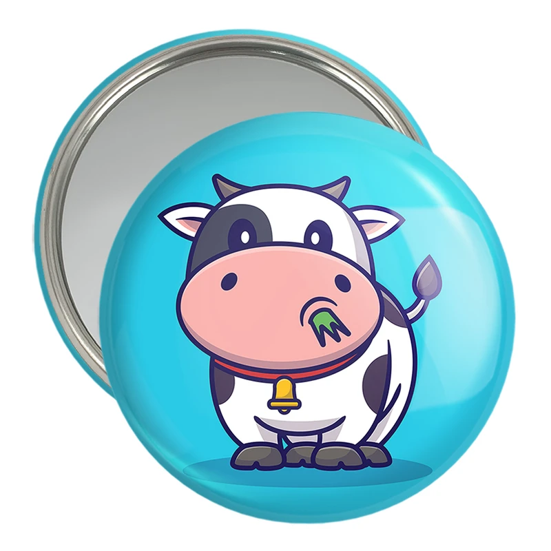 آینه جیبی خندالو مدل  حیوانات بامزه گاو کد 25436