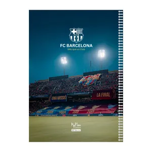 دفتر مشق 100 برگ مای پلن طرح بارسلونا مدل حاشیه رنگی کد B402