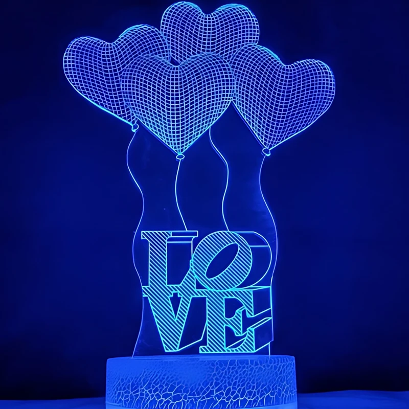 چراغ خواب سه بعدی زیما مدل Love