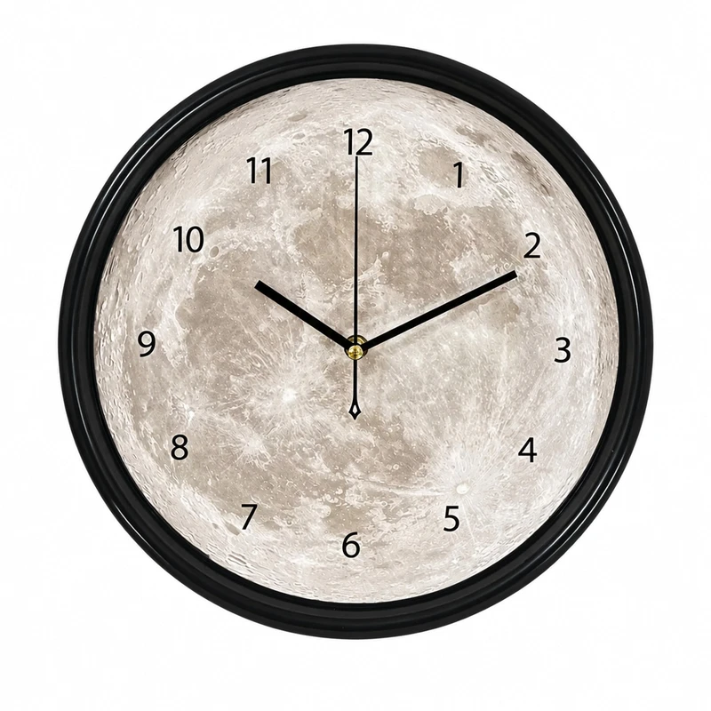 ساعت دیواری عقربه ای با نشانگر عددی طرح ماه روشن مدل MOON-39