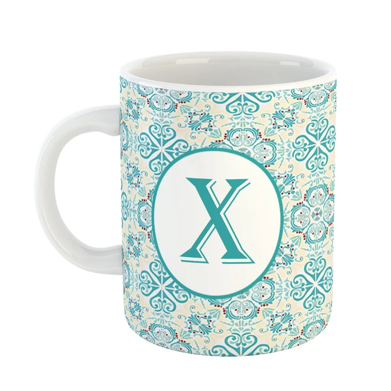 ماگ پادآفرین مدل فانتزی طرح حرف X کد 30