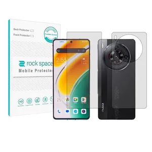 Rockspace HyGEL model transparent screen protector suitable for ZTE Nubia Z 50s pro mobile phone along with the back of the phone