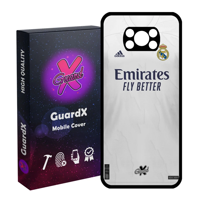کاور گارد ایکس طرح Real Madrid مدل Glass10254 مناسب برای گوشی موبایل شیائومی Poco X3 / Poco X3 NFC