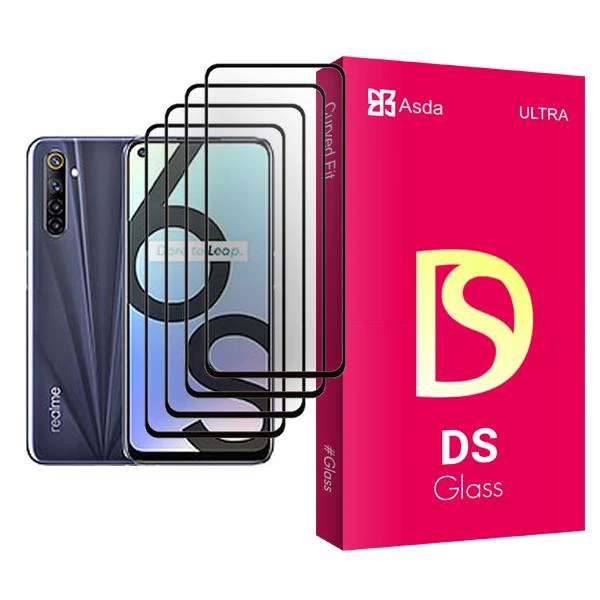محافظ صفحه نمایش آسدا مدل DS Glass MIX004 مناسب برای گوشی موبایل ریلمی 6S بسته چهار عددی