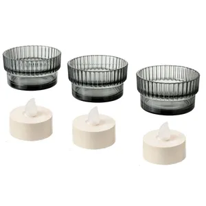 جاشمعی ایکیا مدل GRADVIS به همراه شمع LED مجموعه 6 عددی