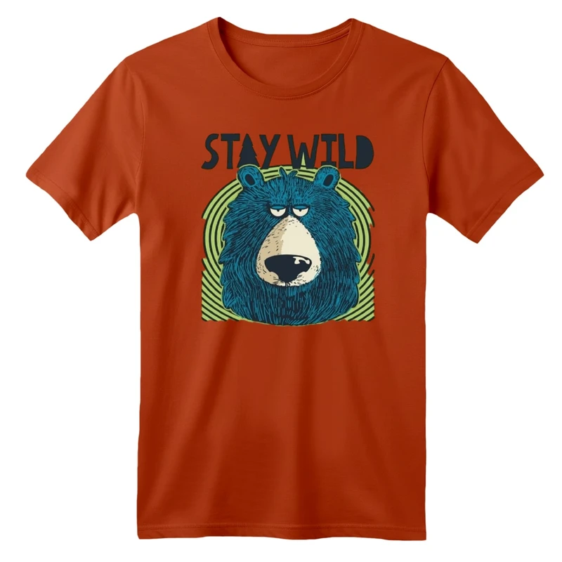 تی شرت آستین کوتاه بچگانه مدل خرس وحشی