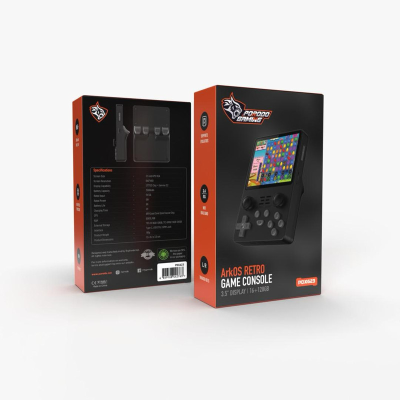 کنسول بازی قابل حمل پرودو مدل Porodo ArkOS Retro Gaming Console PDX623