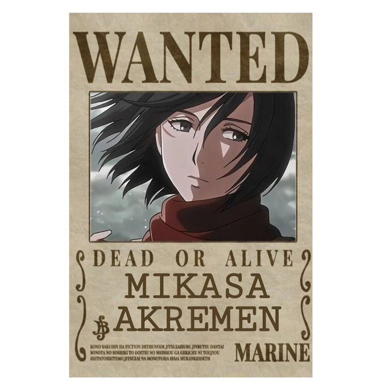 پوستر مدل تحت تعقیب میکاسا اکرمن Mikasa طرح انیمه اتک ان تایتان Attack on titan کد 449