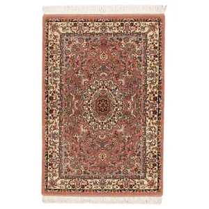فرش دستباف یک و نیم متری شرکت سهامی فرش ایران طرح لچک و ترنج کد 415758