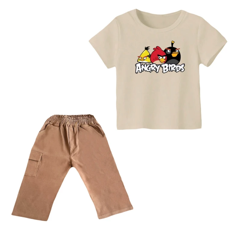 ست تی شرت و شلوارک پسرانه مدل انگری بردز کد ۴