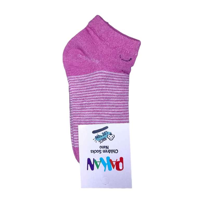 جوراب ساق کوتاه بچگانه مدل راه راه گربه