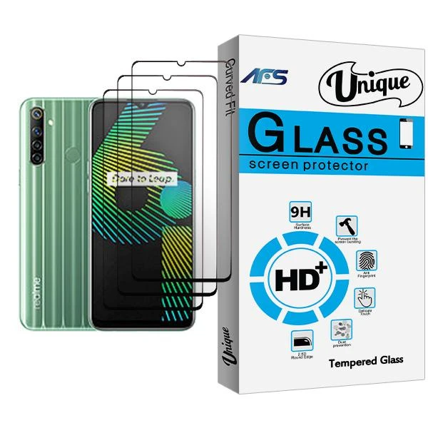 محافظ صفحه نمایش ای اف اس مدل Unique Glass MIX003 مناسب برای گوشی موبایل ریلمی 6i بسته سه عددی