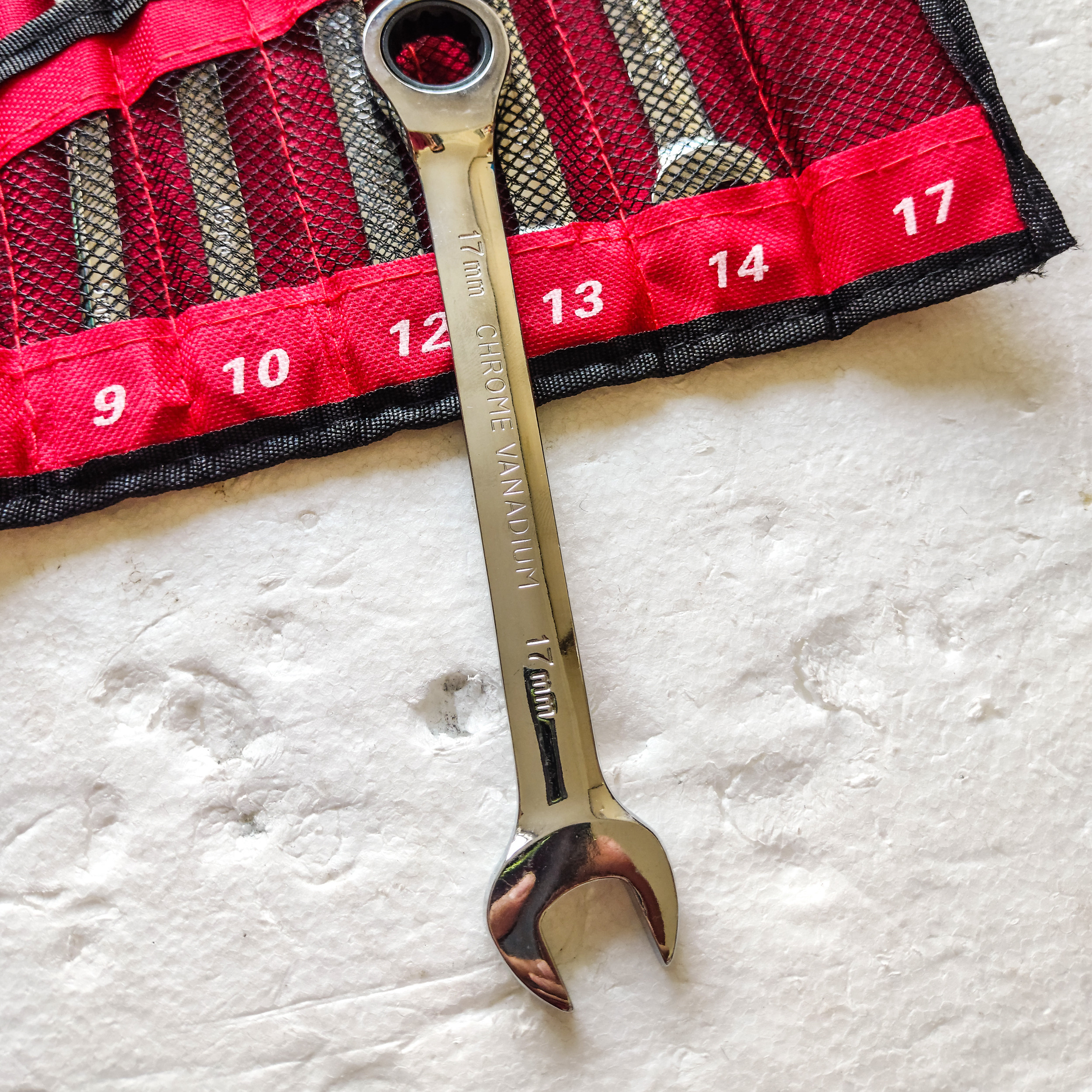 آچار یکسر تخت و یکسر رینگی جغجغه ای جیان کوان مدل RATCHET COMBINATIO WRENCH SET 07 مجموعه 7 عددی