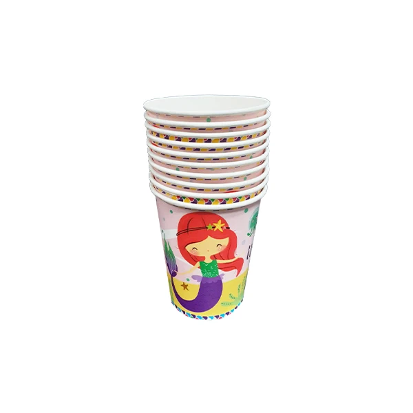 لیوان یکبار مصرف مدل پری دریایی کد 1 مجموعه 10 عددی