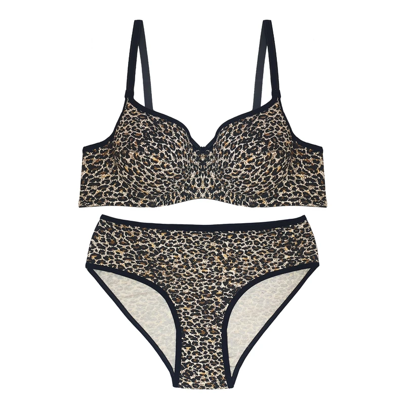 ست شورت و سوتین زنانه میس مدل کاپدار طرح پلنگی 