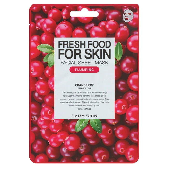 ماسک صورت فارم اسکین مدل CRANBERRY مناسب برای انوع پوست حجم 25 میلی لیتر