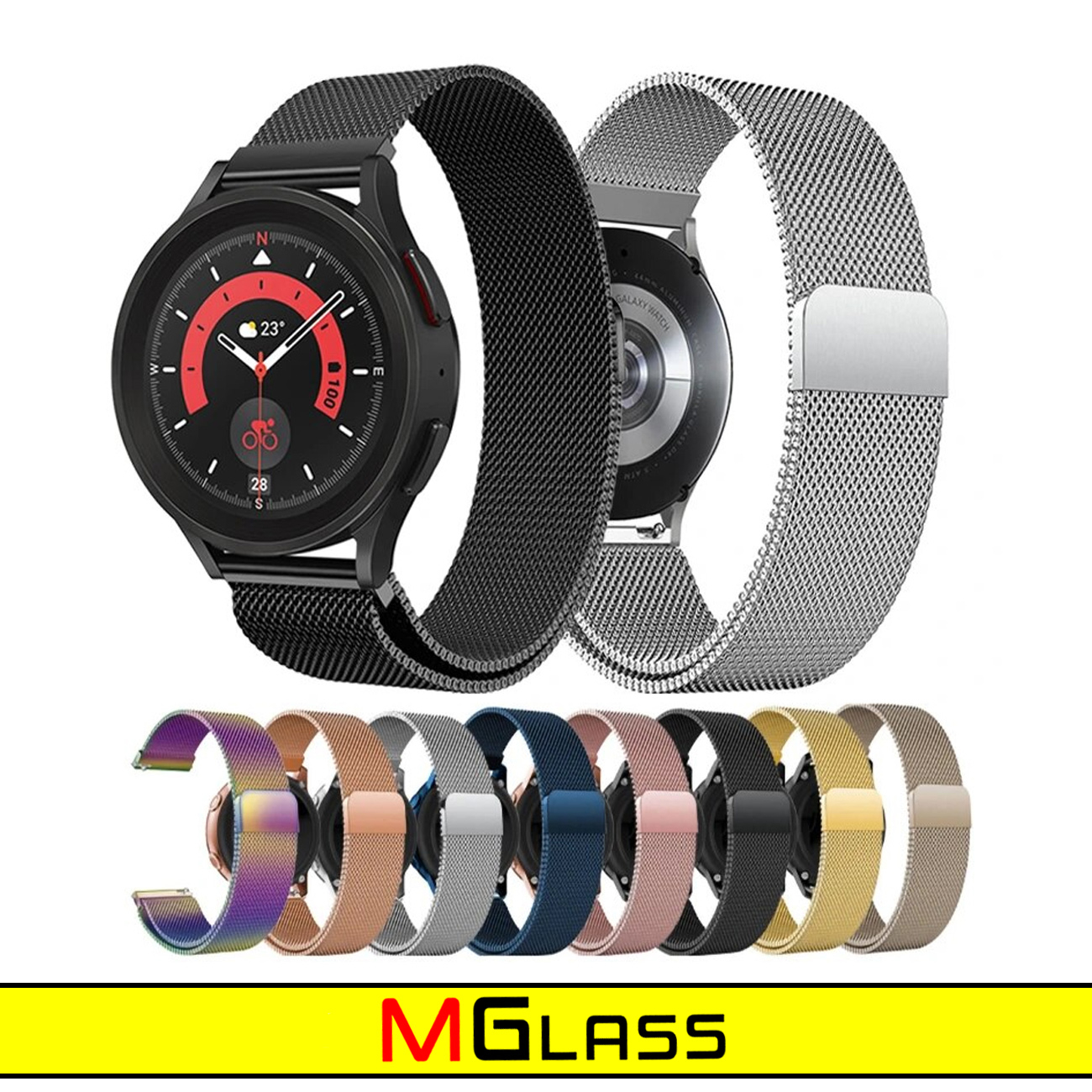 بند امگلس مدل Milanese مناسب برای ساعت هوشمند سامسونگ Galaxy Watch 3 41mm / Watch 4 40mm / Watch 4 42mm / Watch 4 44mm / Watch 4 46mm