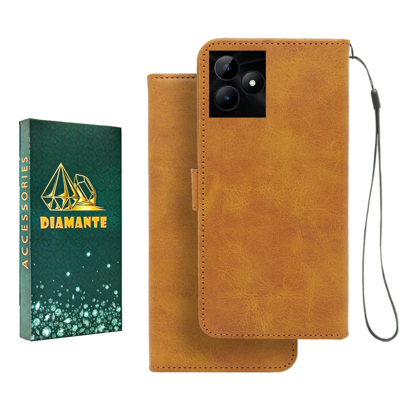 کیف کلاسوری دیامانته مدل Mortand Gn مناسب برای گوشی موبایل ریلمی C51 به همراه آویز