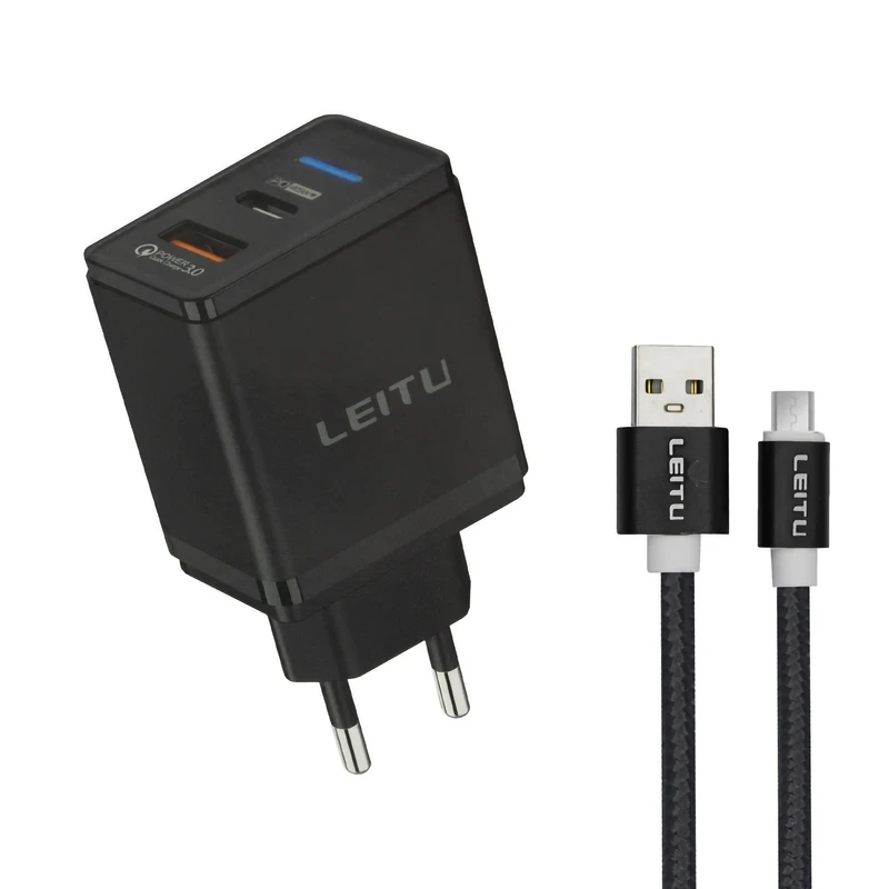 شارژر دیواری 65 وات لیتو مدل LH-21 به همراه کابل تبدیل micro USB