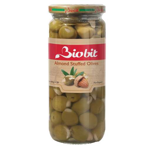 زیتون پاستوریزه با مغز بادام بایوبیت -500 گرم