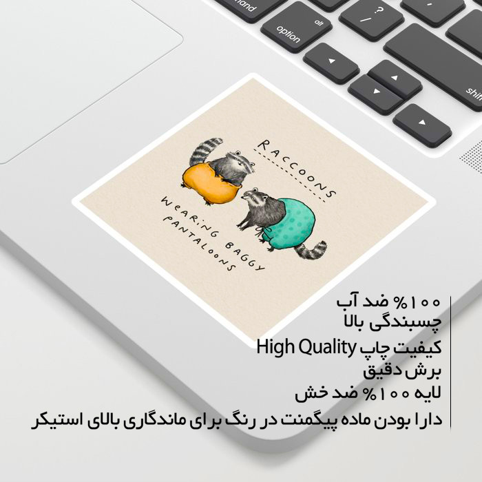 استیکر لپ تاپ ماسا دیزاین طرح راکون مدل STK1352