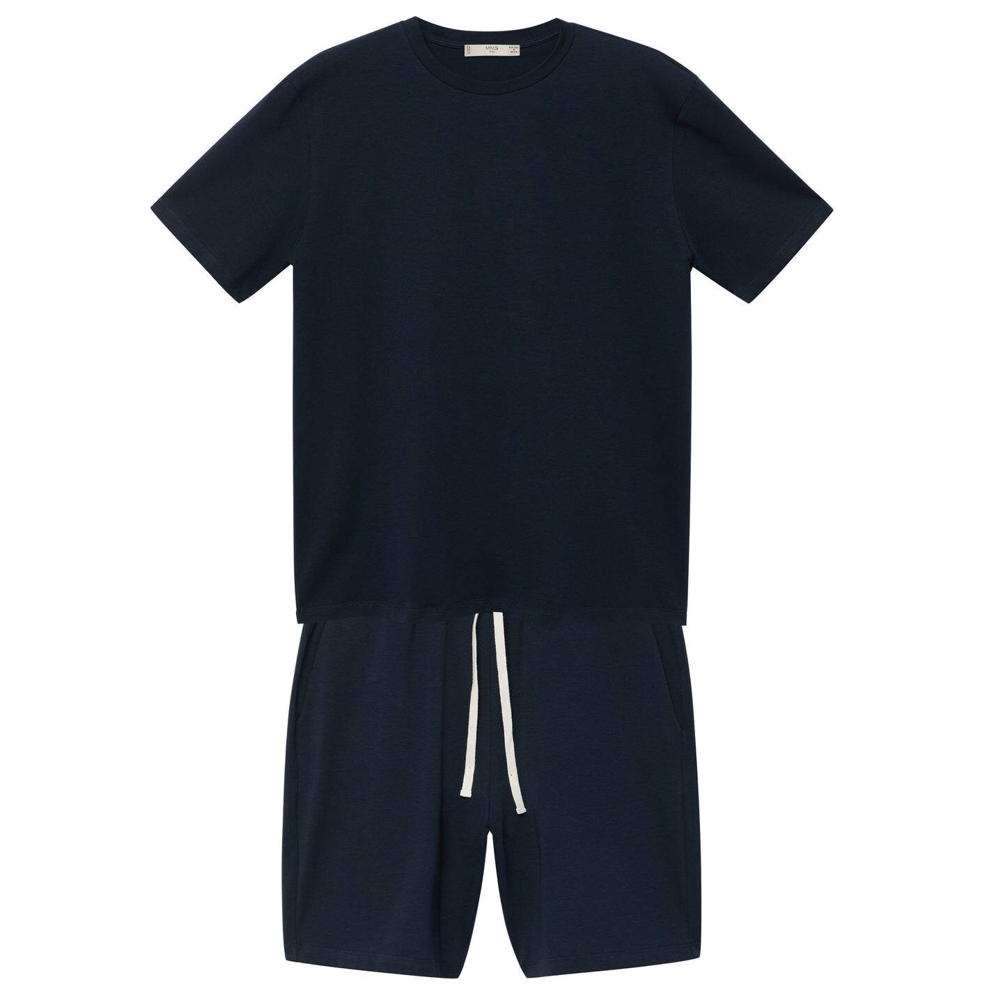 ست تی شرت و شلوارک مردانه مانگو مدل DN089BEG -  - 1