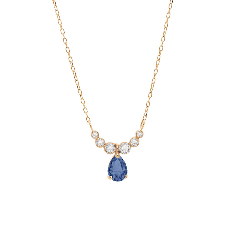 گردنبند طلا 18 عیار زنانه گالری شیدا مجد مدل ارمغان یاقوت کبود