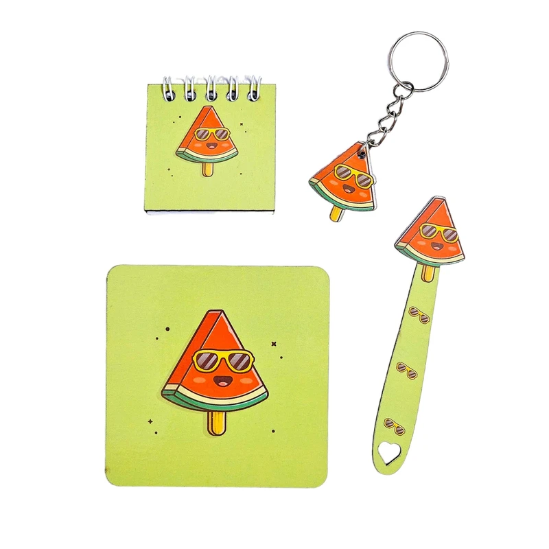 بسته لوازم تحریر مدل هندوانه مجموعه 4 عددی