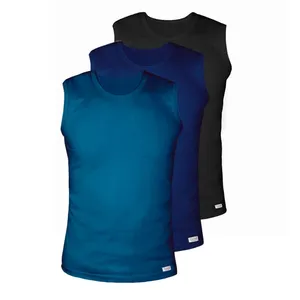 زیرپوش آستین حلقه مردانه پنبینه مدل پنبه الیاف طبیعی اکونومی مجموعه 3 عددی