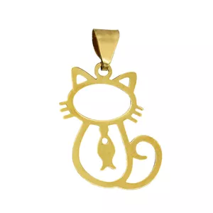 آویز گردنبند طلا 18 عیار زنانه الن نار مدل گربه ماهي N3822771