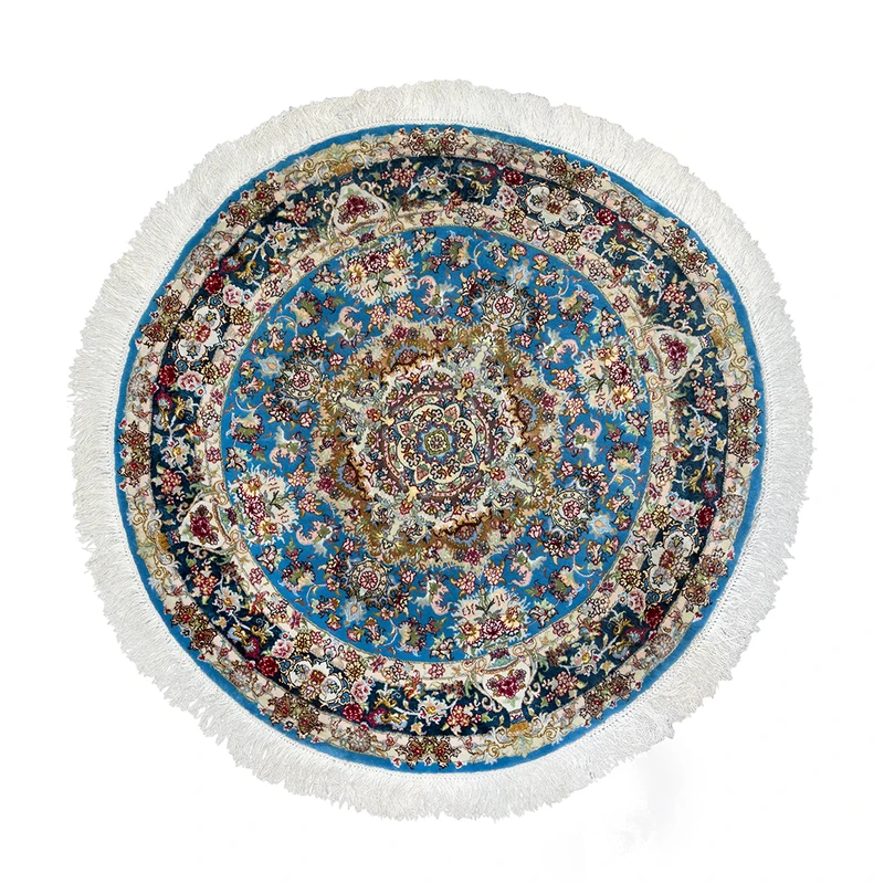 فرش دستباف یک متری مدل خطیبی کد 021 زمینه ابی