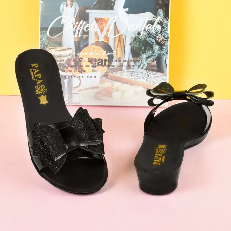 دمپایی زنانه مدل پاپیونی اکلیلی BK.2137