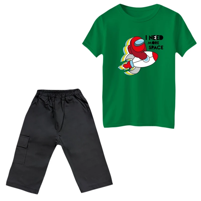 ست تی‌شرت و شلوارک پسرانه مدل امانگ آس کد 3