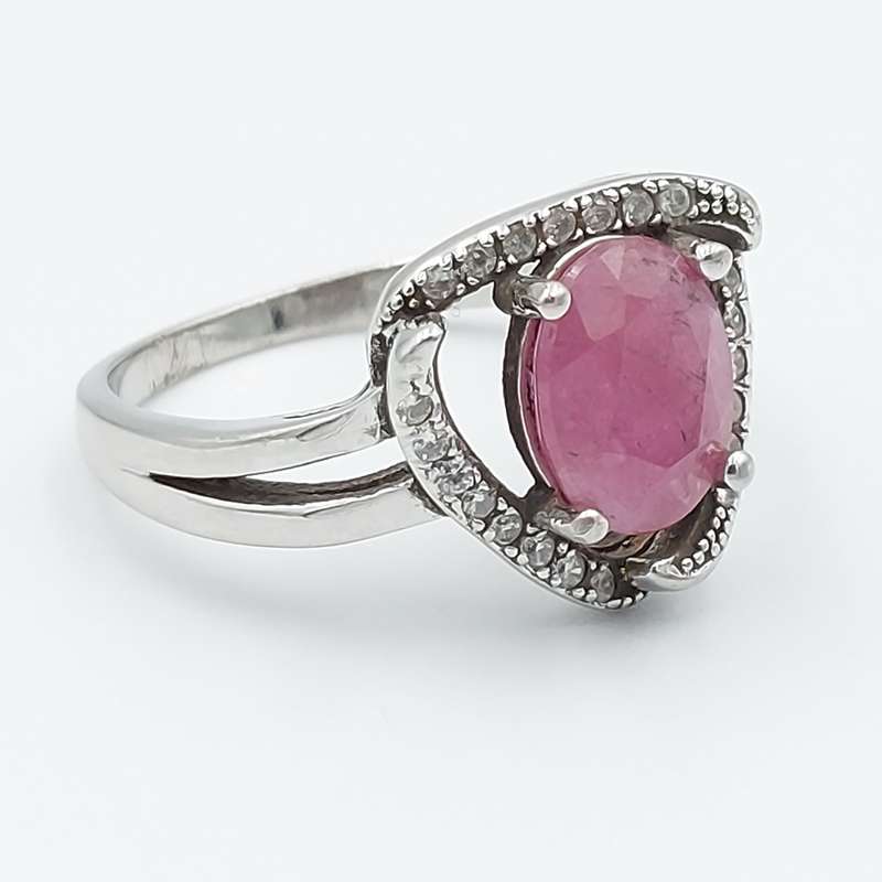 انگشتر نقره زنانه مدل یاقوت کد 20572