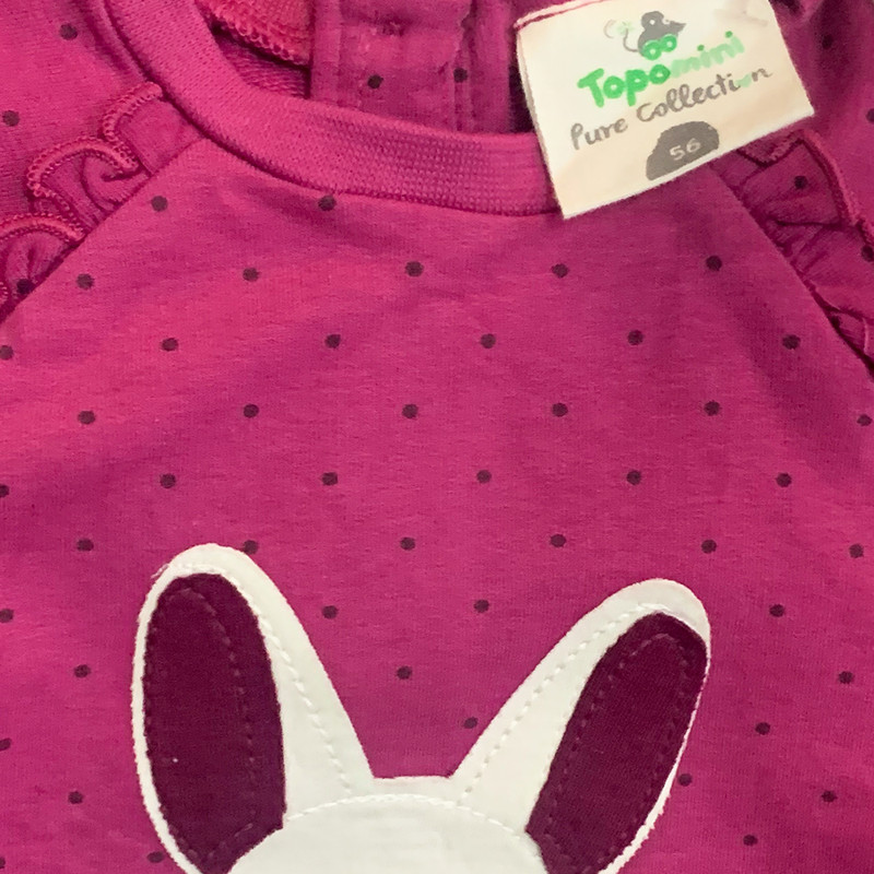 سویشرت نوزادی دخترانه توپومینی مدل V-Rabbi
