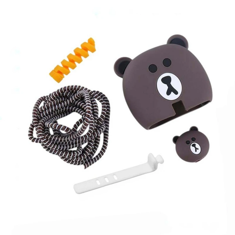 محافظ شارژر دیواری طرح خرس مدل PAM90 مناسب برای شارژر دیواری سامسونگ 25 وات سه پین بسته 5 عددی 