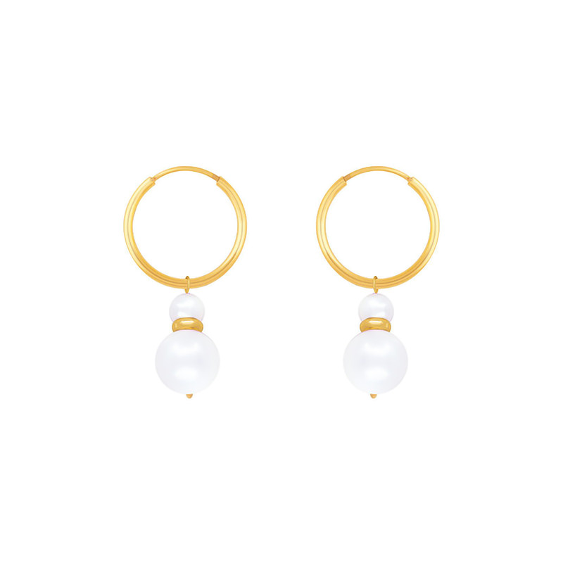 گوشواره حلقه‌ای طلا 18 عیار زنانه پرسته مدل WE307 - 7