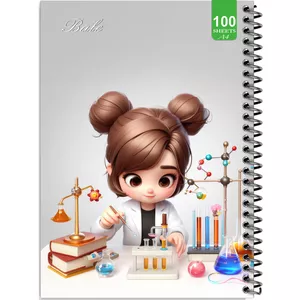 دفتر نقاشی 100 برگ بله طرح فانتزی دختر دانشمند کد A4-N480