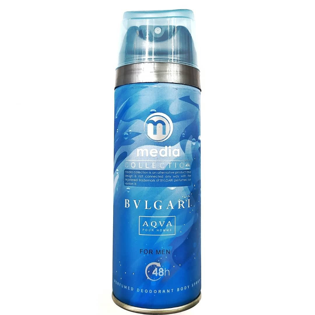 اسپری خوشبو کننده بدن مردانه مدیا مدل Bvlgari Aqva حجم 200 میلی لیتر به همراه اسپری خوشبو کننده بدن زنانه مدل Eclat