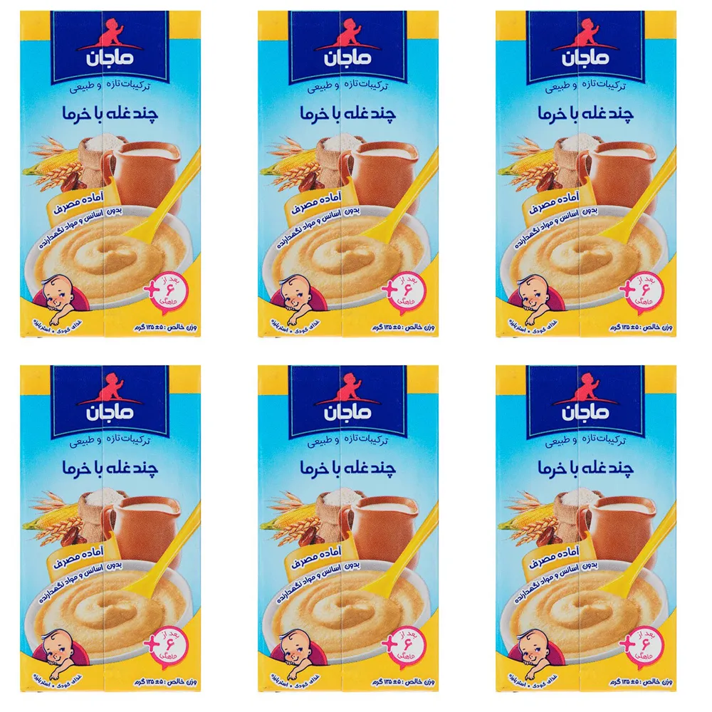 پوره چندغله خرما ماجان - 135 گرم بسته 6 عددی