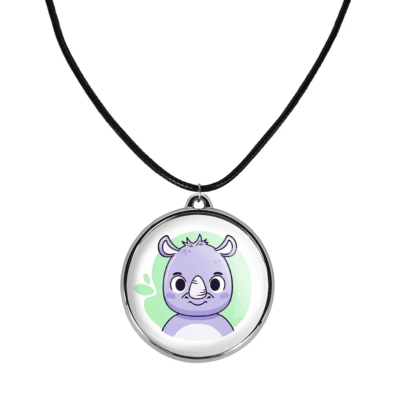 گردنبند خندالو مدل کرگدن حیوانات بامزه کد 3715737158