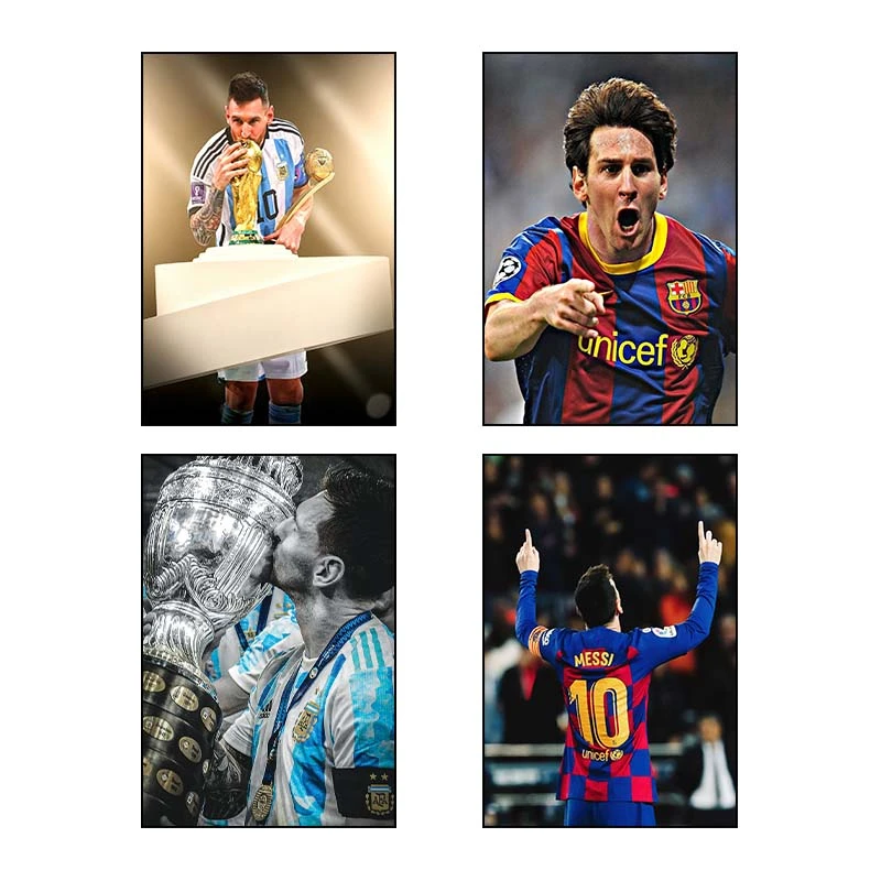 تابلو شاسي کارنيکا طرح مسی Messi کد 12527 مجموعه 4 عددی