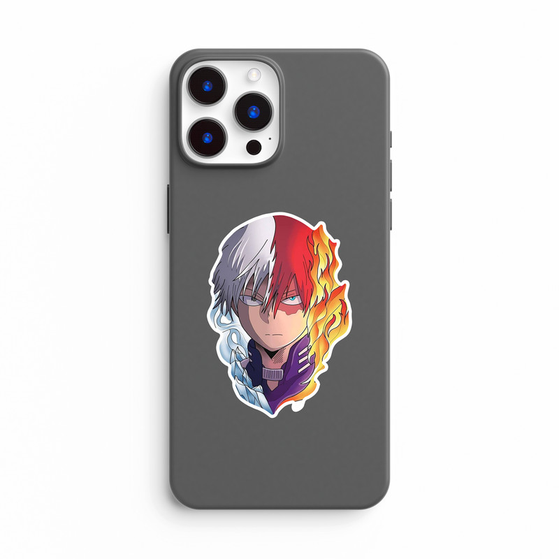 استیکر لپ تاپ و موبایل بووم طرح انیمه My Hero Academy مدل Todoroki کد BG35