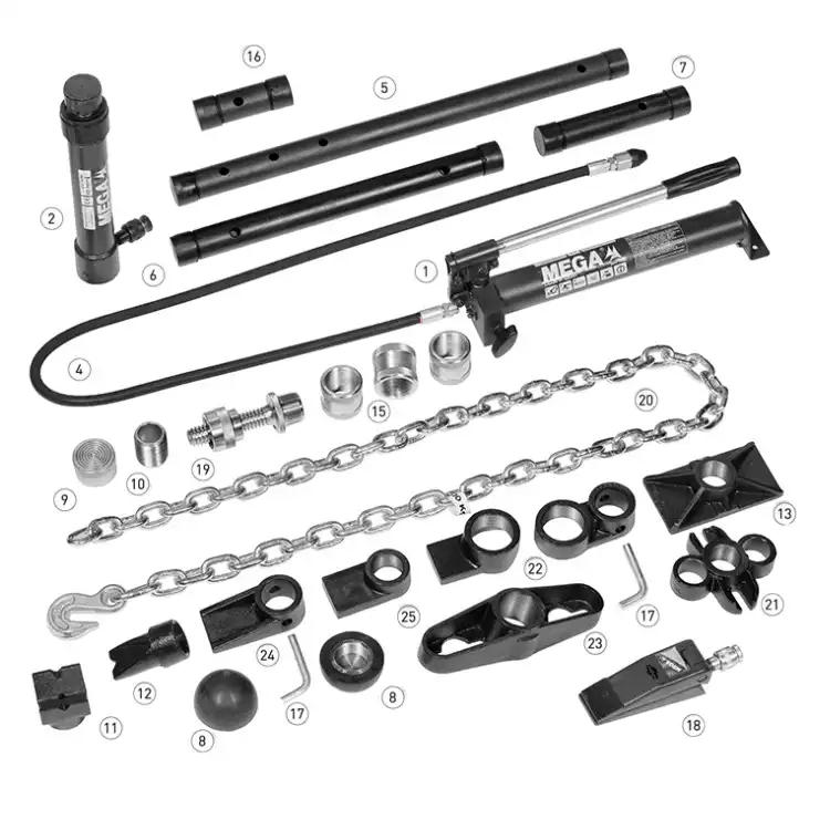 ابزار تعمیر بدنه خودرو مگا مدل GC-10 مجموعه 30 عددی