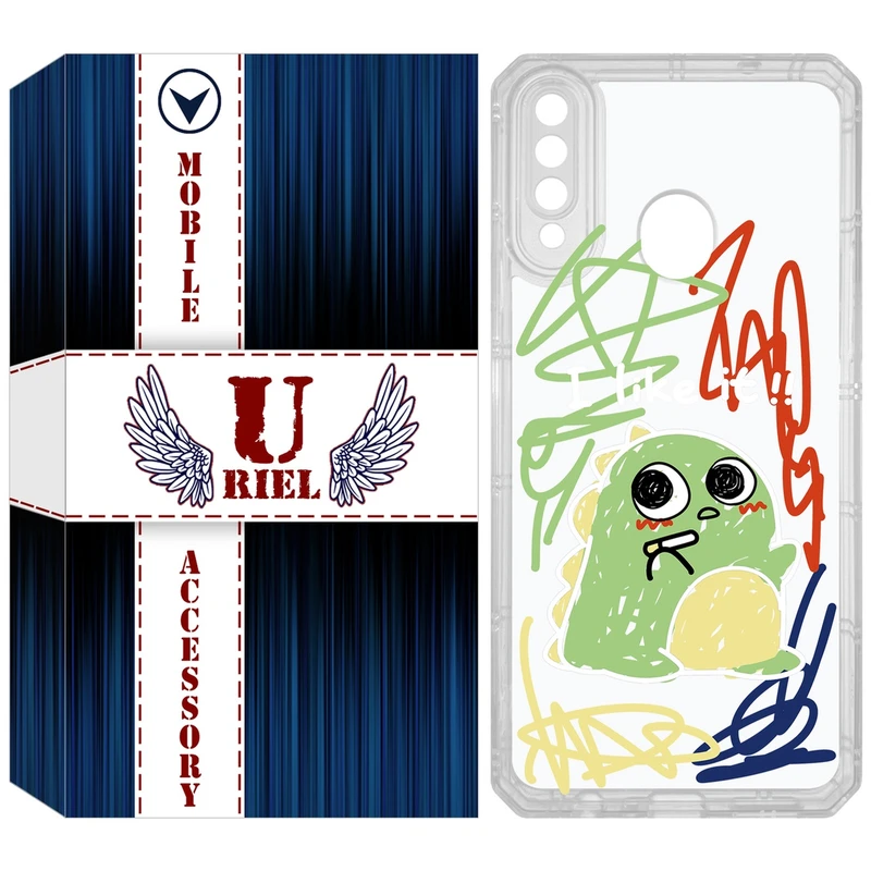 کاور یوریل مدل Clear کد 21 طرح دایناسور نقاش مناسب برای گوشی موبایل سامسونگ Galaxy A20s