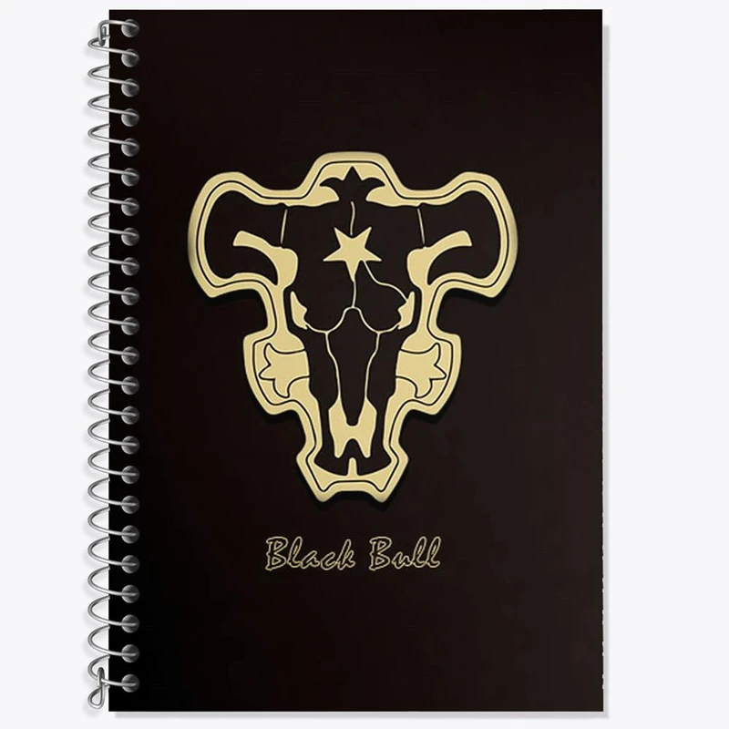 دفتر زبان 50 برگ خندالو مدل دو خط طرح گروه گاو های سیاه انیمه بلک کلاور Black Clover کد 11709