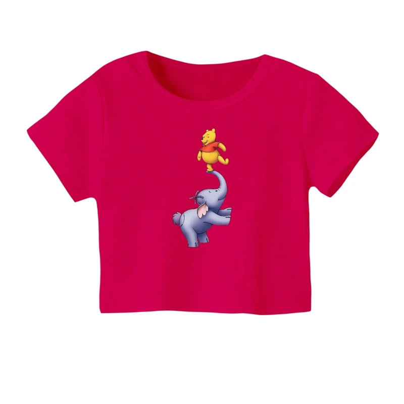 کراپ‌ تی‌شرت آستین کوتاه زنانه مدل پو کد 28